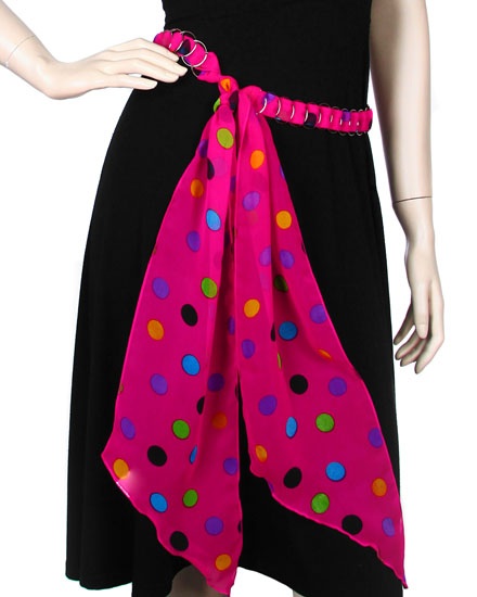 Polka Dots Chiffon Chain Belt