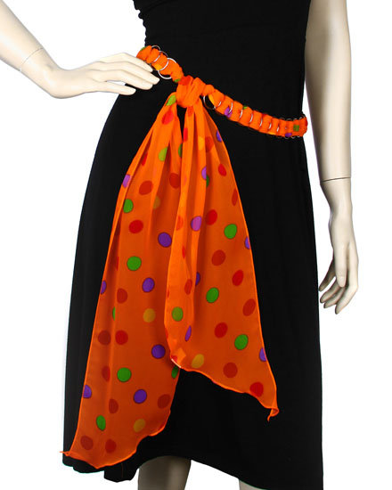 Polka Dots Chiffon Chain Belt