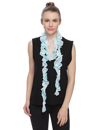 Chiffon Printed Ruffle Scarf