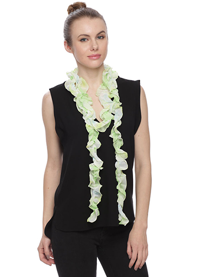 Chiffon Printed Ruffle Scarf