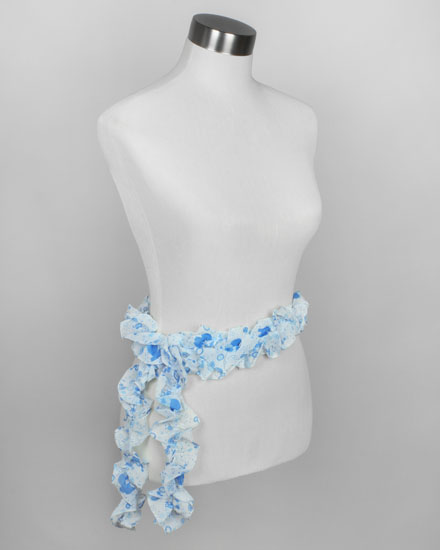 Chiffon Floral & Dot Printed Ruffle Scarf