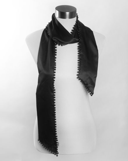 Double-Sided Satin Sash with Pearls