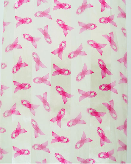 13X60 SATIN STRIPE: Pink Ribon Breast Cancer Awareness
