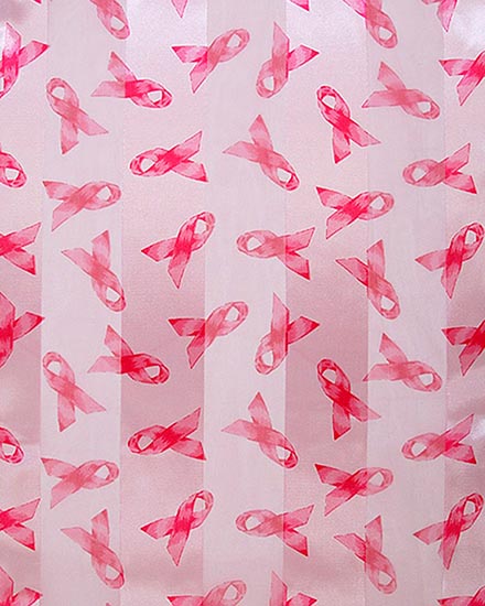 13X60 SATIN STRIPE: Pink Ribon Breast Cancer Awareness
