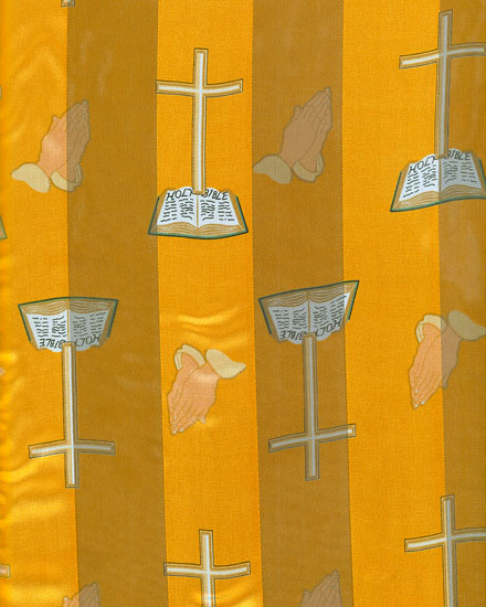 13X60 SATIN STRIPE: Cross & Prayer Hands