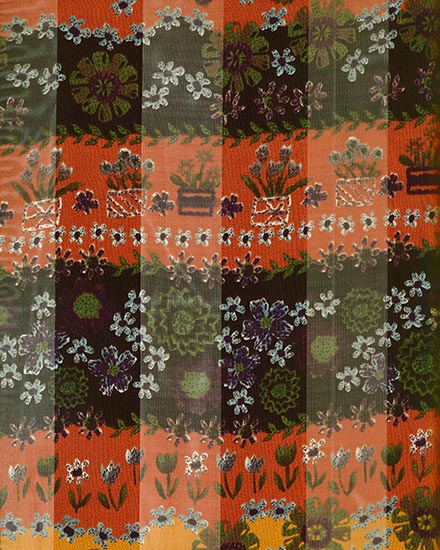 13x60 SATIN STRIPES: Flower