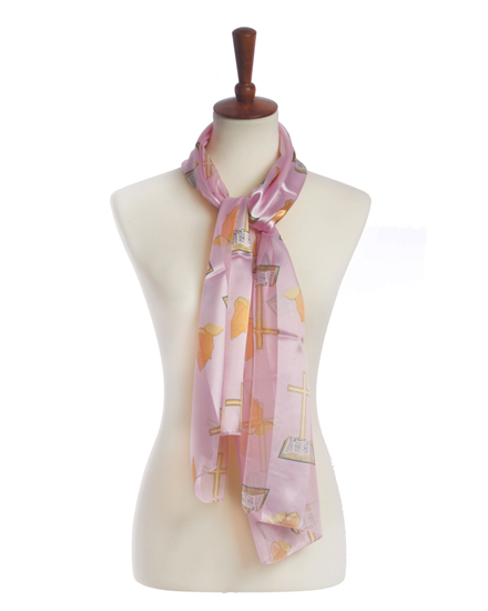 13X60 SATIN STRIPE: Cross & Prayer Hands
