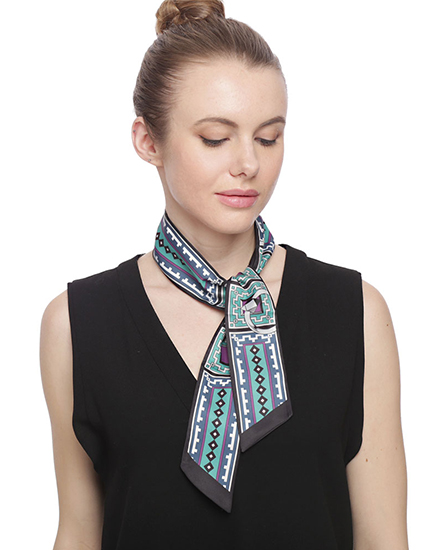 Geometrics Pattern Sash, skinny scarf