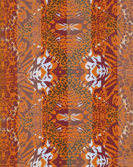 13X60,SATIN STRIP: Leopard & Zebra