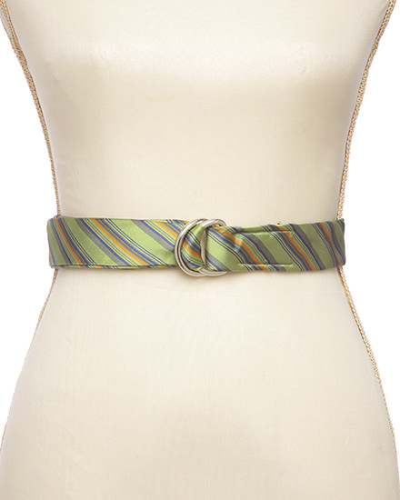 Bias Stripe Woven Tie Belt