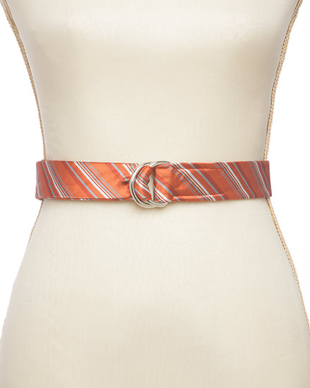 Bias Stripe Woven Tie Belt