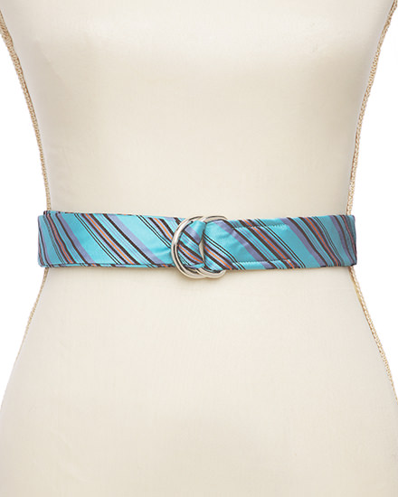 Bias Stripe Woven Tie Belt
