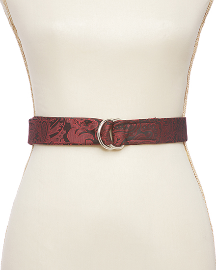 Paisley <br>Satin Stripe Scarf Woven Tie Belt
