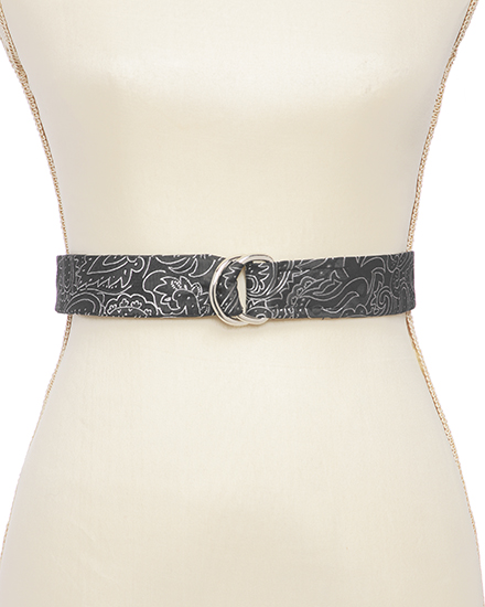Paisley <br>Satin Stripe Scarf Woven Tie Belt
