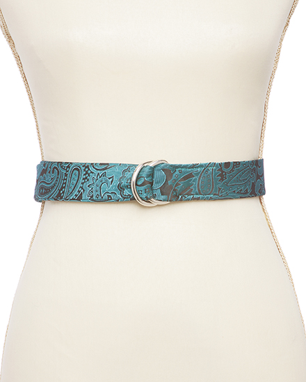 Paisley <br>Satin Stripe Scarf Woven Tie Belt