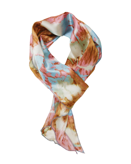 Aquarelle Print Satin Scarf Belt