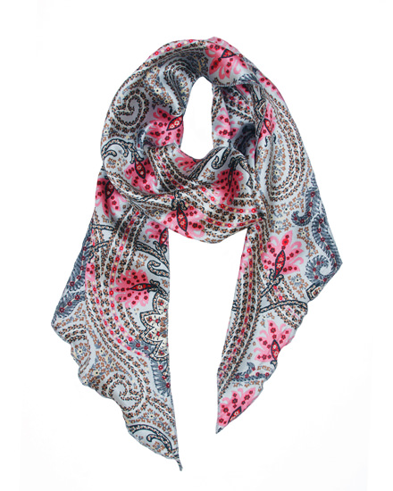 Barouque Style Print Satin Scarf Belt