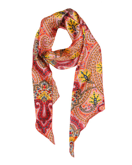 Barouque Style Print Satin Scarf Belt