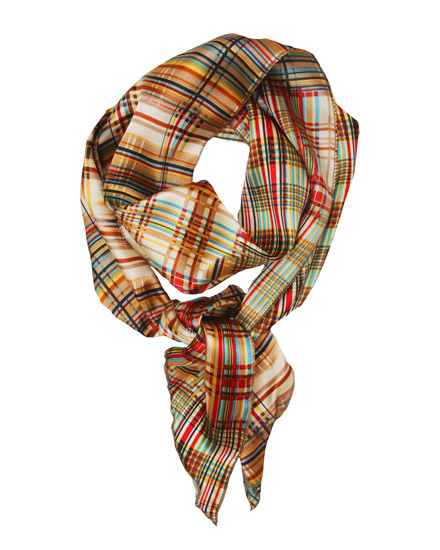 Patchwork Quilt Print Satin Scarf Belt