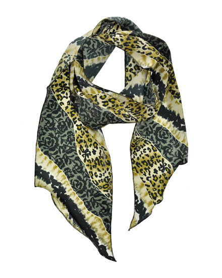 Leopard Print Satin Scarf Belt