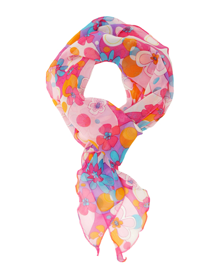 Floral Georgette Print Scarf Belt