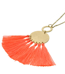 Metal Thread Pendant Long Necklace