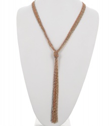 Multi Strand Metal Long Necklace