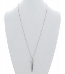 Cross Bar Message Charm Long Necklace