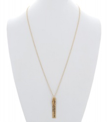 Cross Fish Bar Message Charm Long Necklace