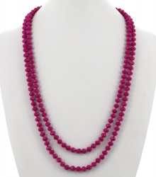 knotted Glass Beaded Long Necklace