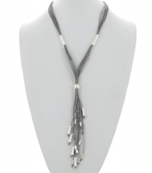 Cord Multi Strand Long Tassel Necklace