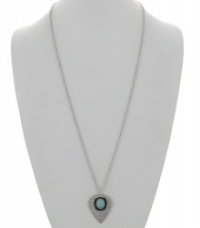 Hammered Metal Pendant Long Necklace