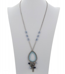 Multiful Parts Drop Chain & Bead Necklace