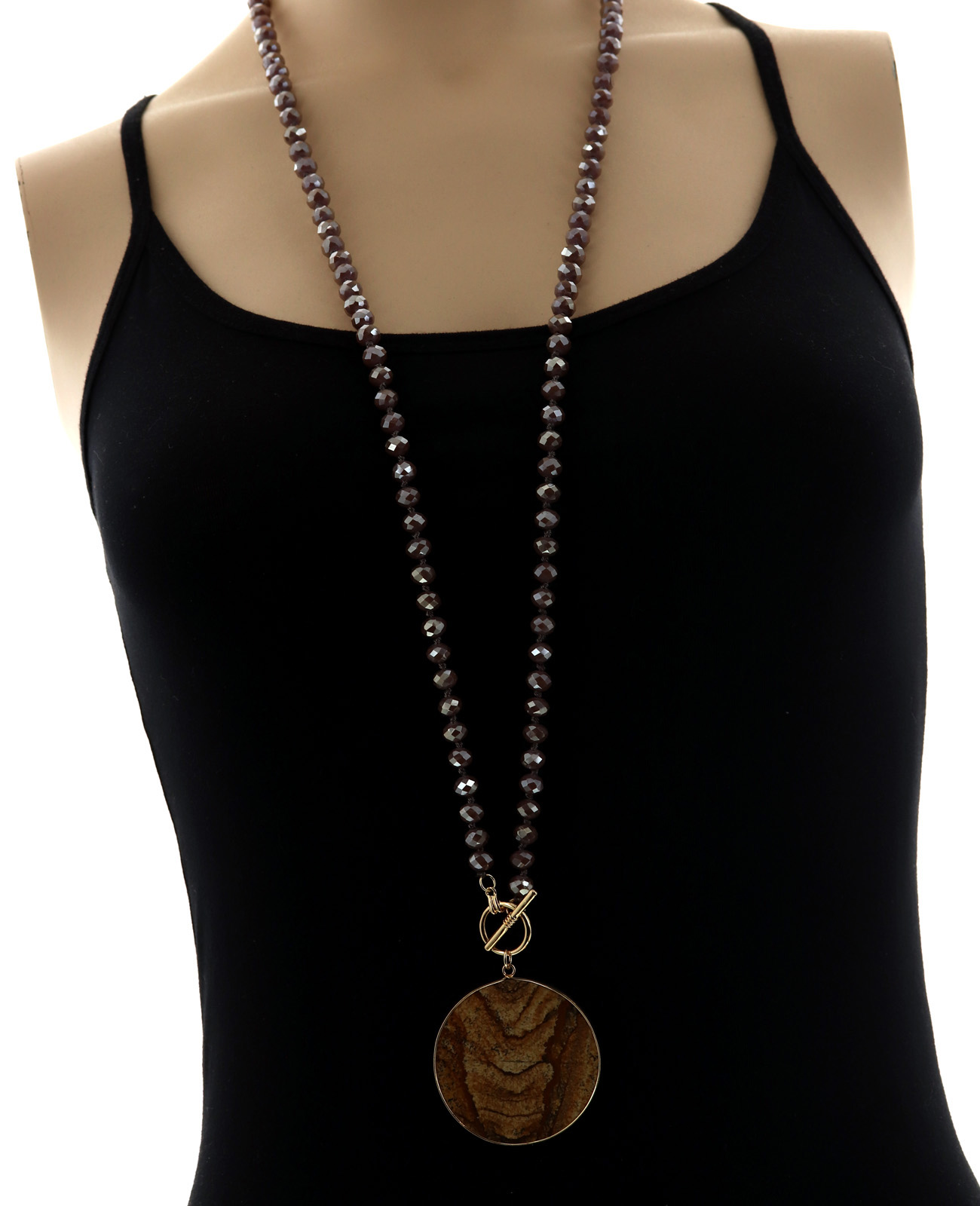 Glass Pendant Long Necklace