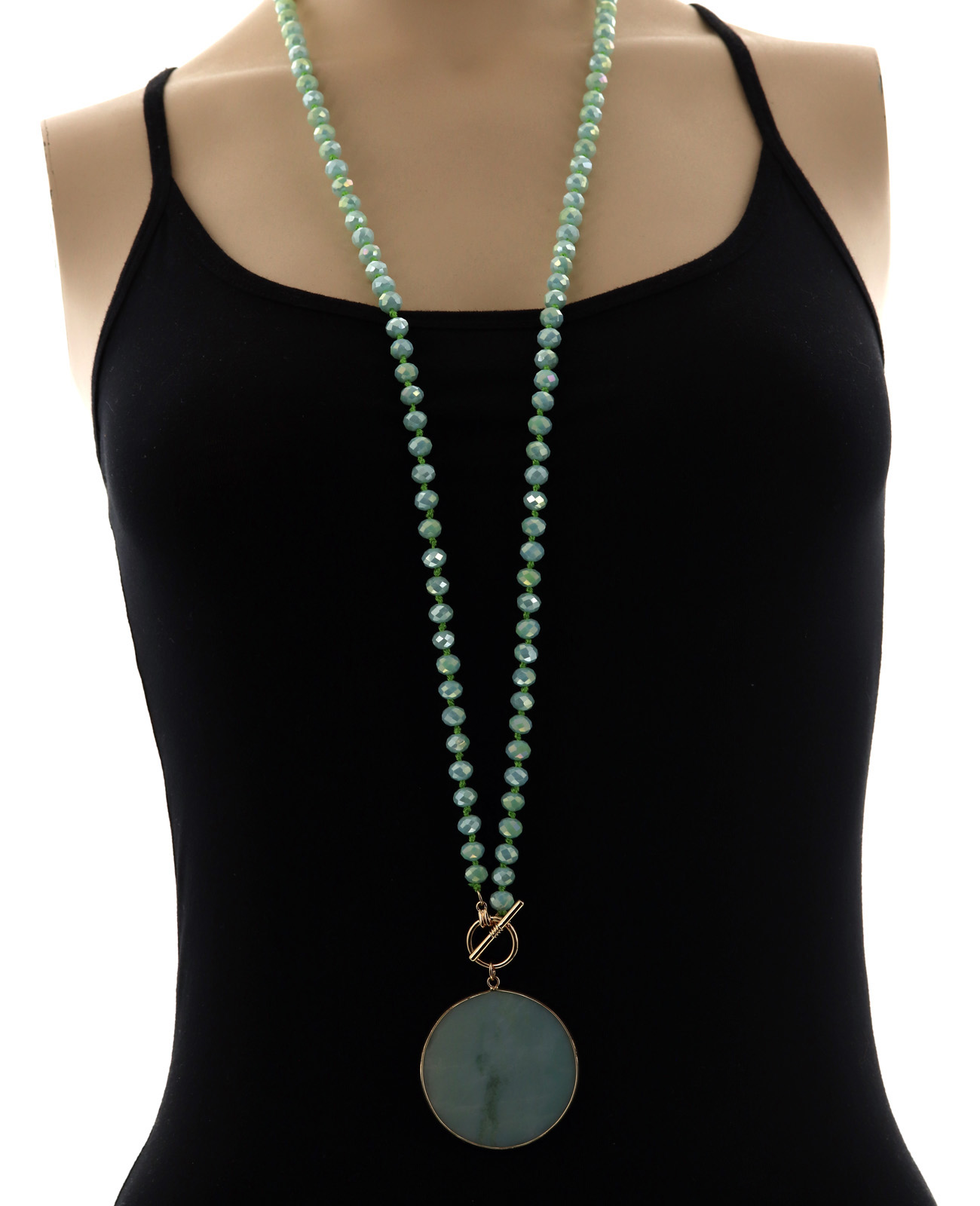 Glass Pendant Long Necklace
