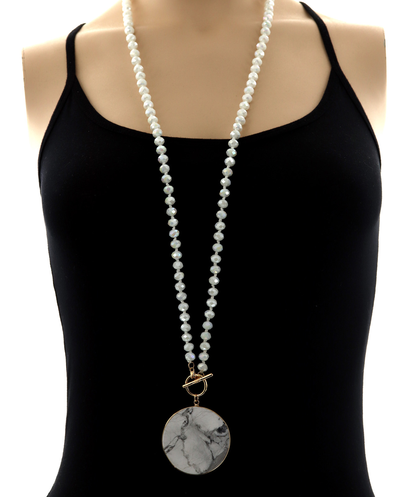 Glass Pendant Long Necklace