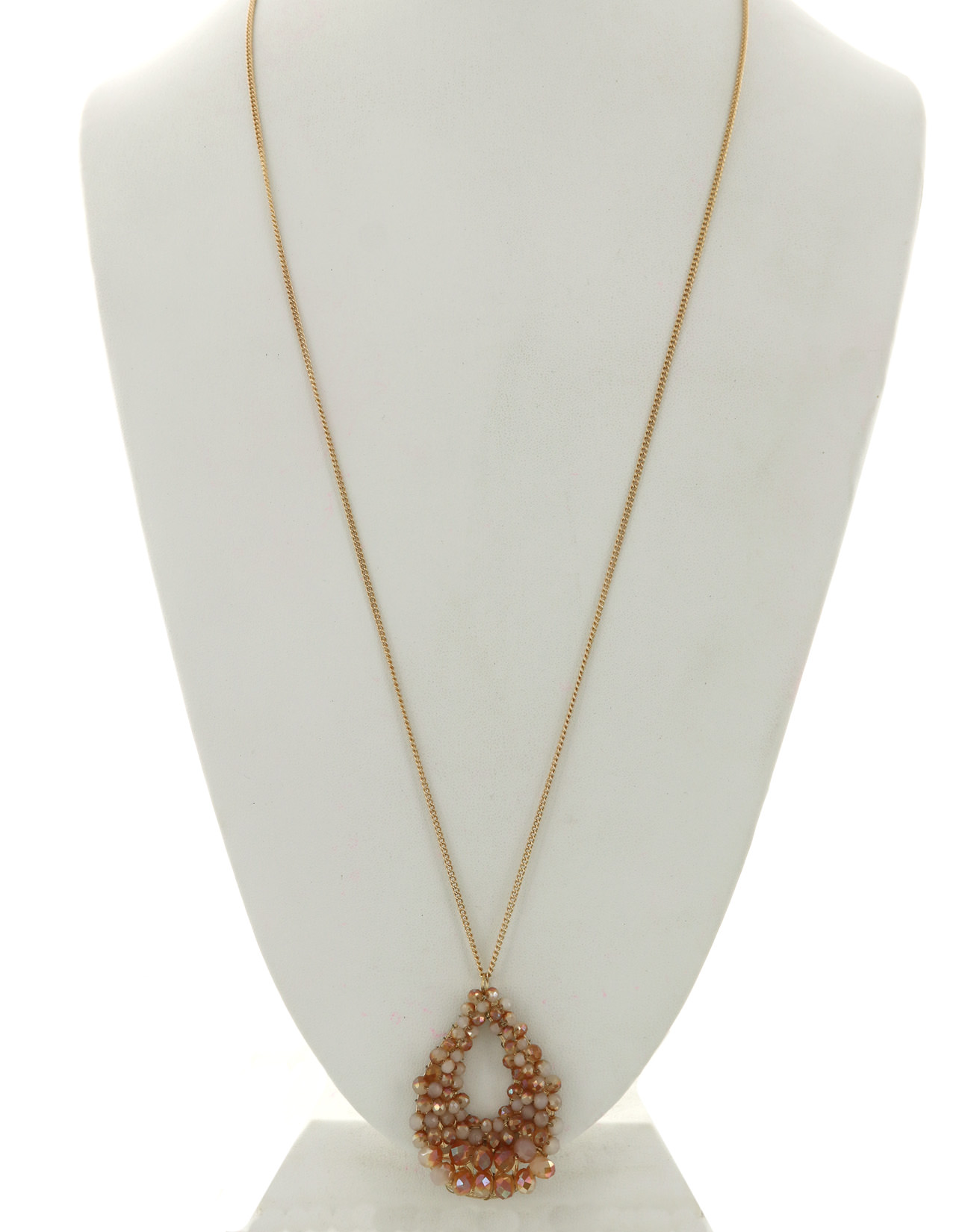 Glass Metal Long Necklace