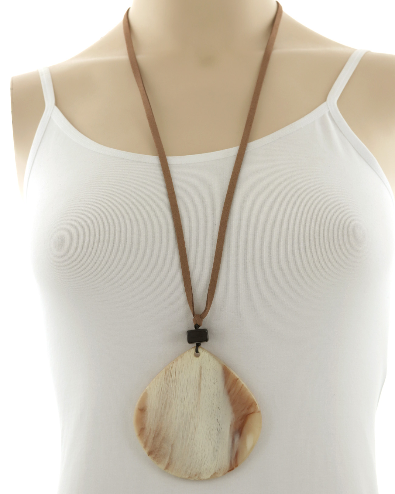 Graduating Cellulose Acetate Leatherette Long Necklace