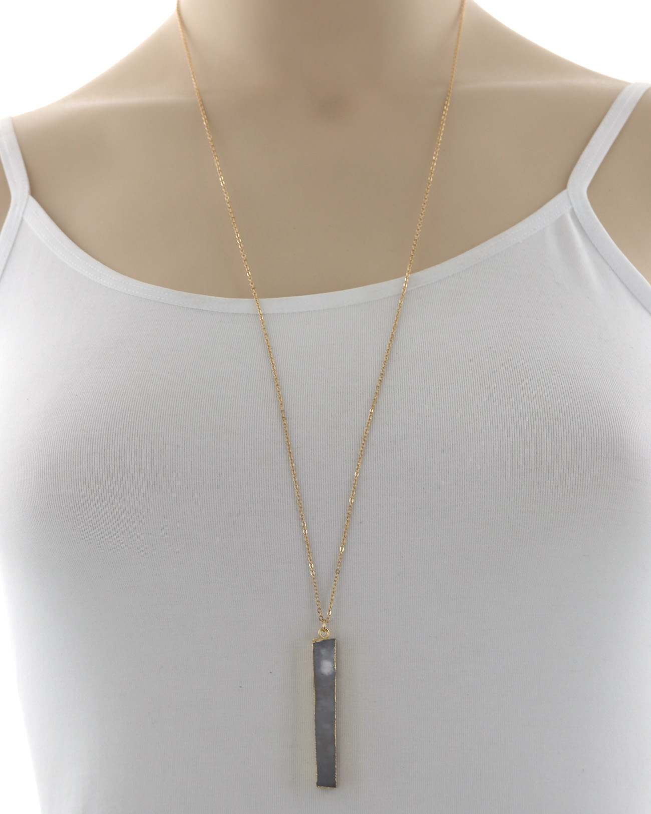 Stone Pendant Long Necklace