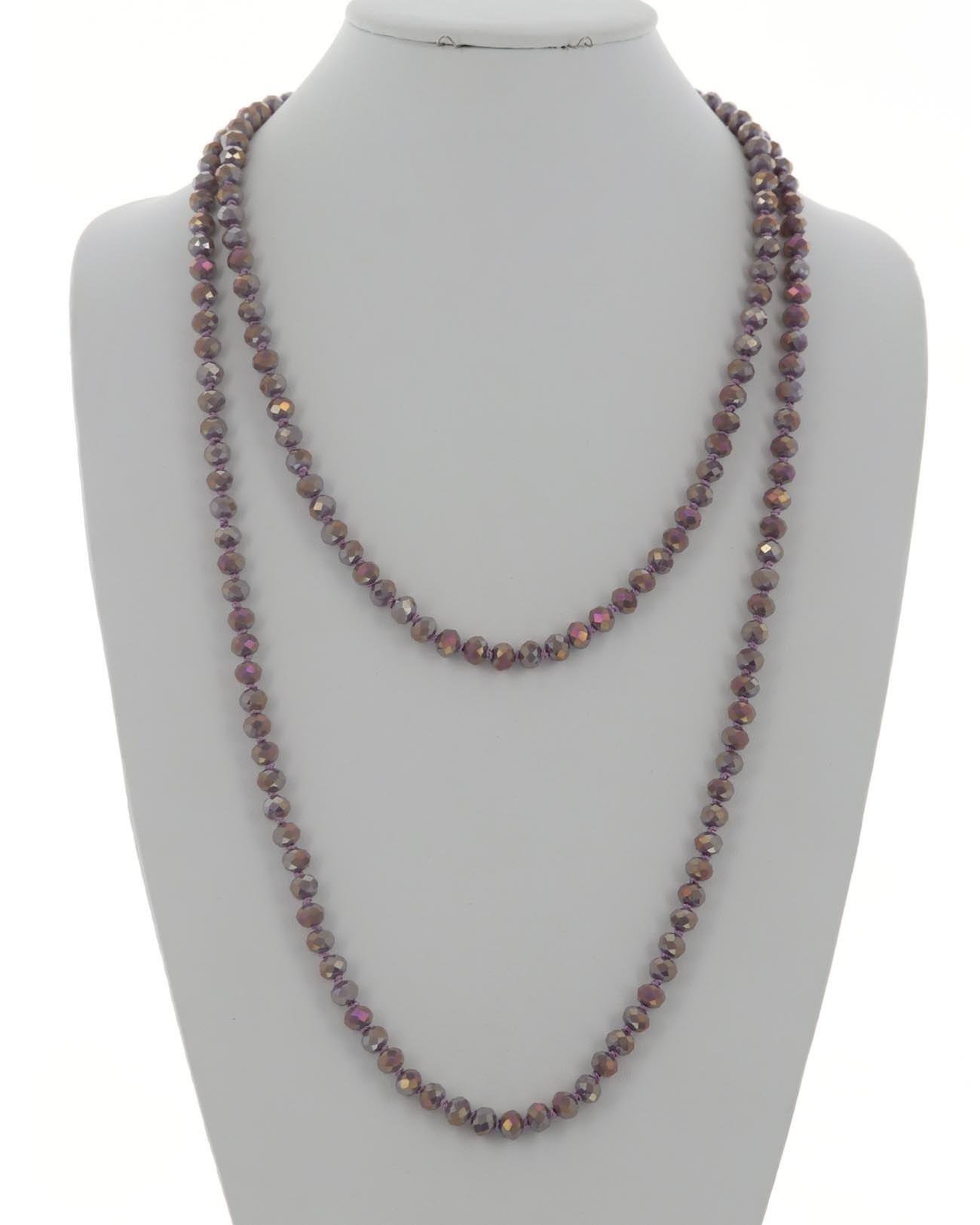 Beaded Glass Long Necklace