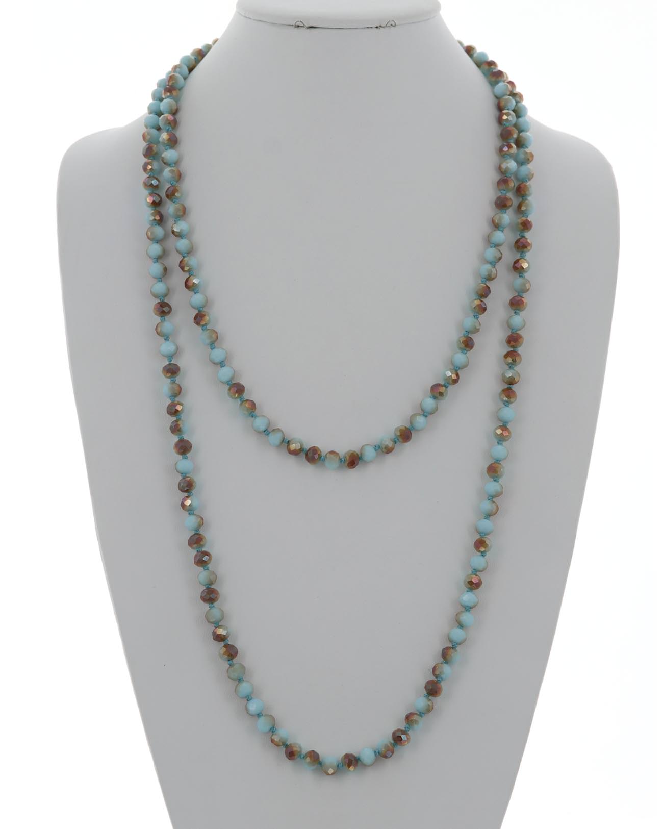 Beaded Glass Long Necklace