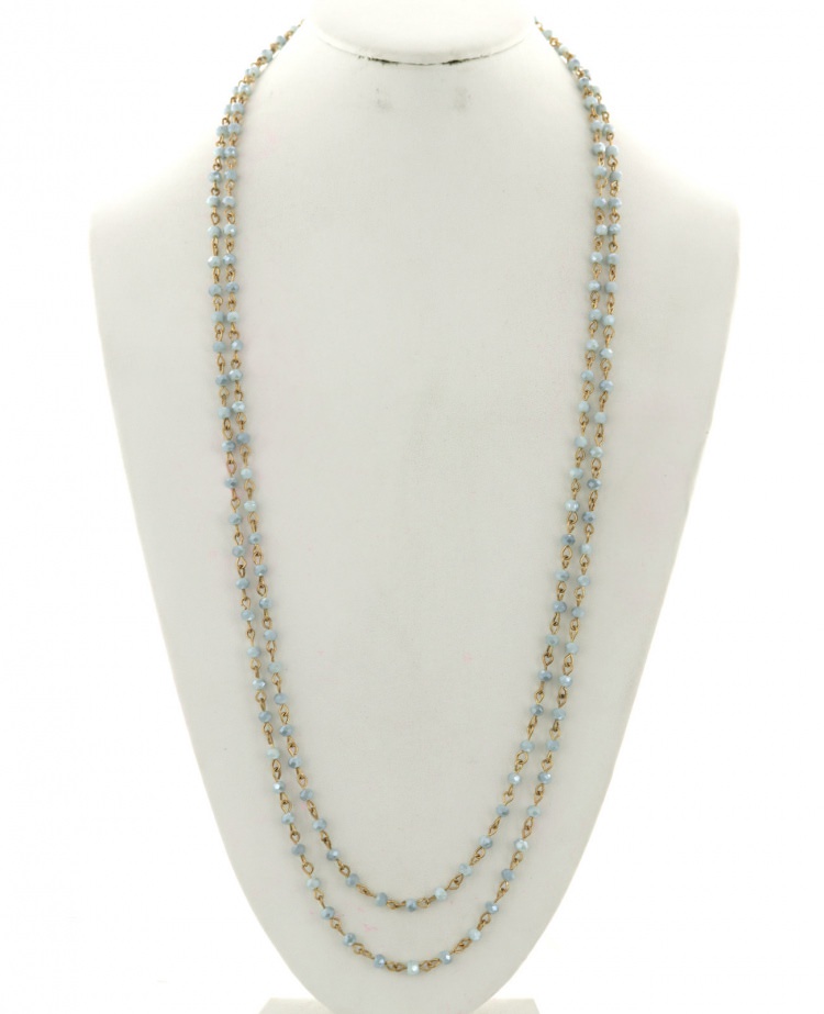 72 Glass Beads Long Necklace